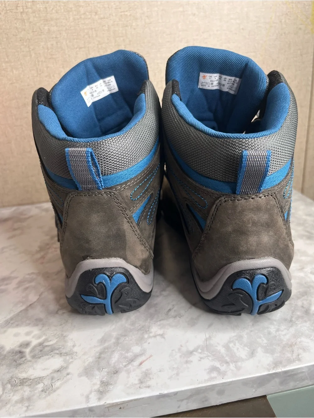 Timberland Gray and Blue Waterproof Hiking-Style Winter Boots